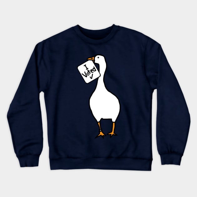 Goose with Stolen I Voted Sign Crewneck Sweatshirt by ellenhenryart